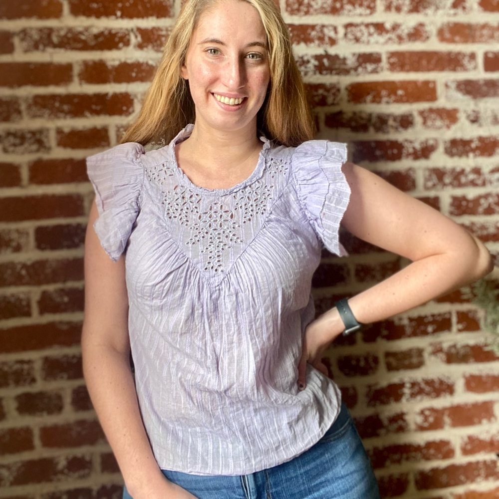 Universal Thread Lavender Flutter Sleeve Blouse